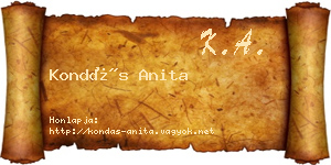 Kondás Anita névjegykártya