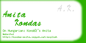 anita kondas business card